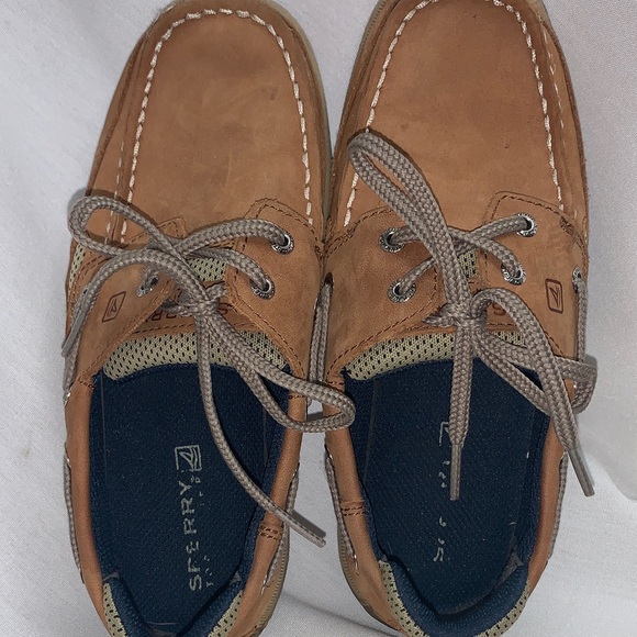 Sperry Brown Leather Boat Shoes - Picture 1 of 9